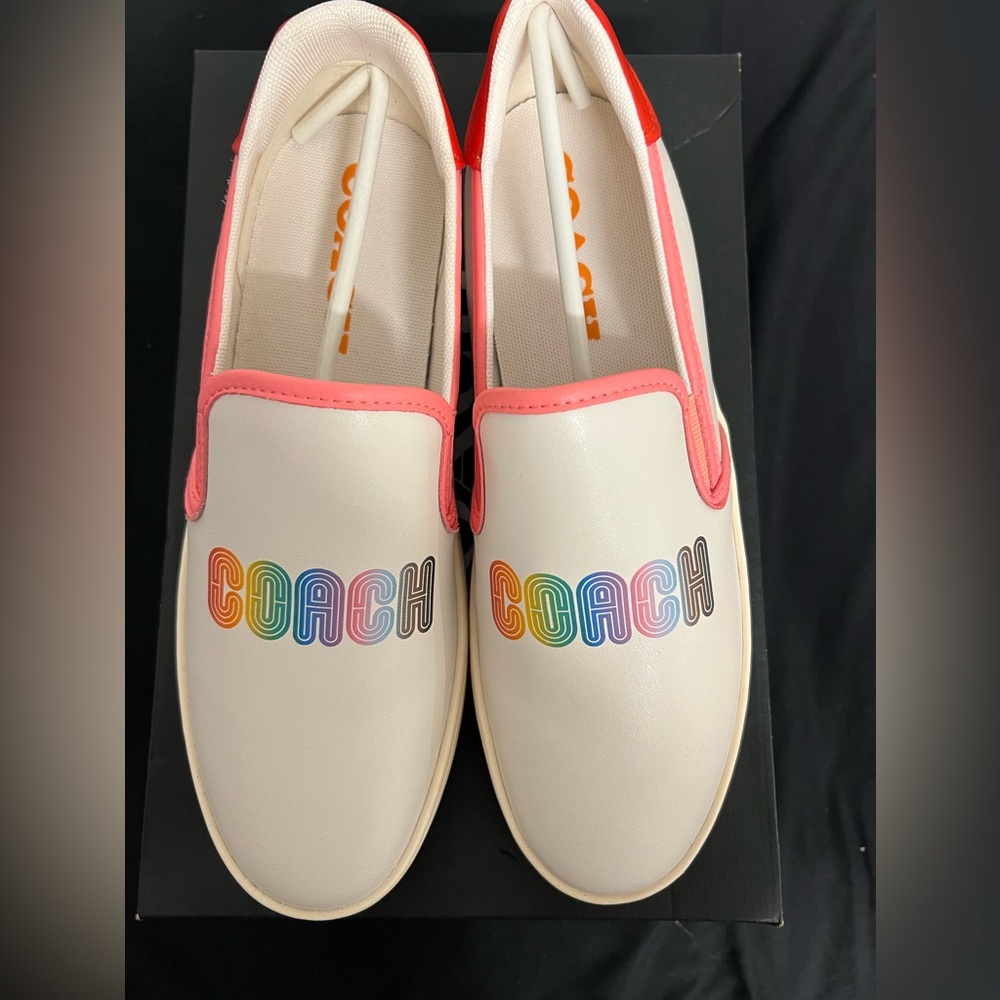 Coach Women Shoes Size 9.5 Wells Slip On Sneaker In Rainbow Chalk Mufti